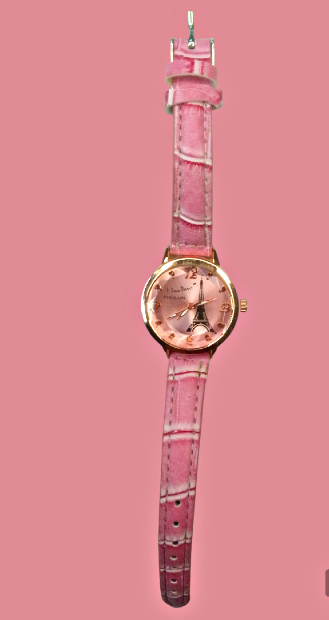 Quartz FHULUN CREATION Fashion Women's Beauty Watch Analog Pink Lather Hand Watch - Tickle Me Pink, Free, Girl's Watch