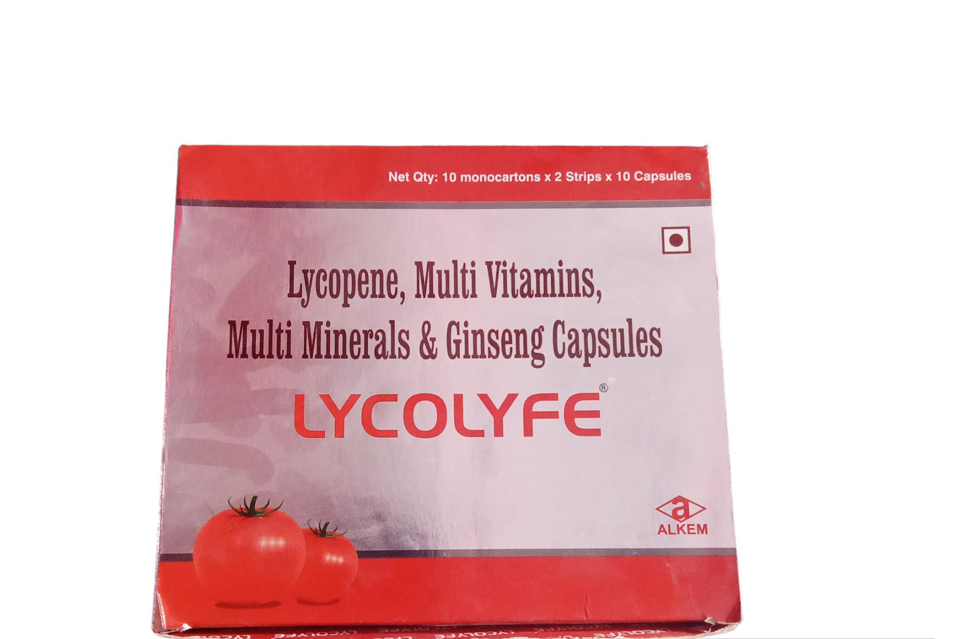 LYCOLYFE Lycopene, Multi Vitamins, Multi Minerals & Ginseng Capsules - Red