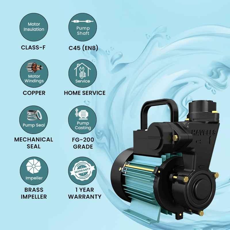 Havells Copper Single Phase Self Priming Monoblock Pump - 0.50HP