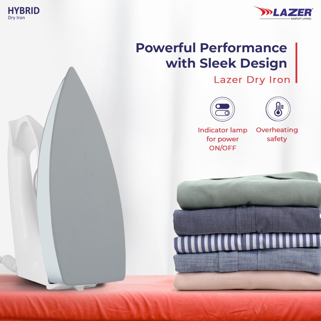 Lazer Hybrid 1000W White Dry Iron