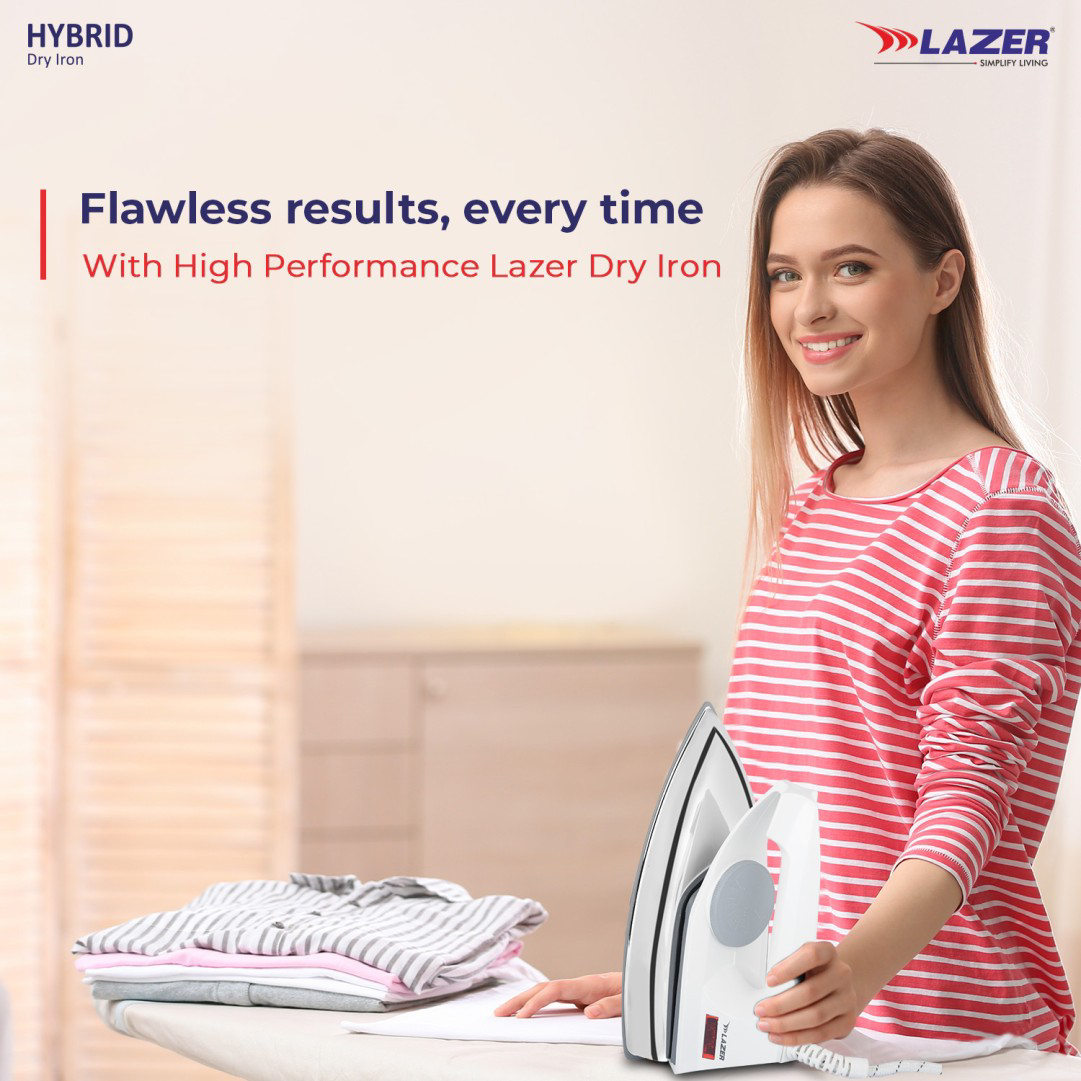 Lazer Hybrid 1000W White Dry Iron