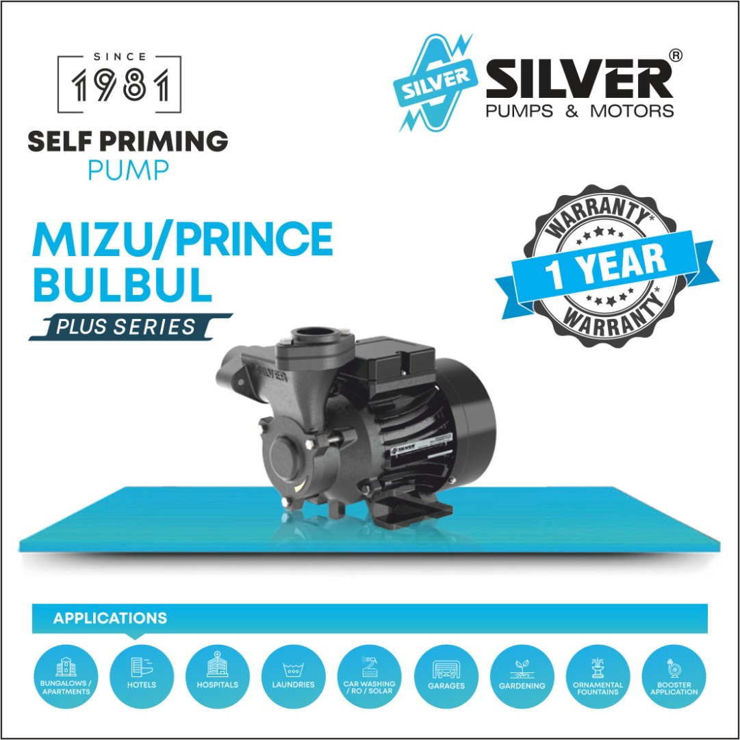 Silver SILVER Prince Plus - Self Primming PumpCentrifugal Water Pump SILVER - 0.5HP