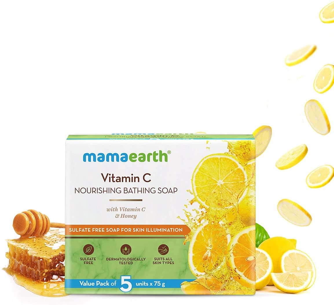 Mamaearth Vitamin C Nourishing Bathing Soap With Vitamin C and Honey for Skin Illumination – 375g