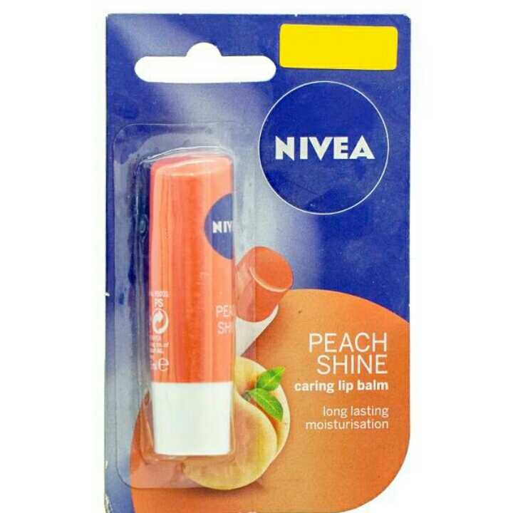 Nivea Peach Shine Caring Lip Balm , 4.8g