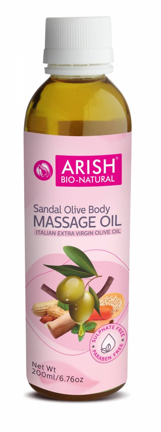 Arish Sandal Olive Body Massage Oil - 200Ml