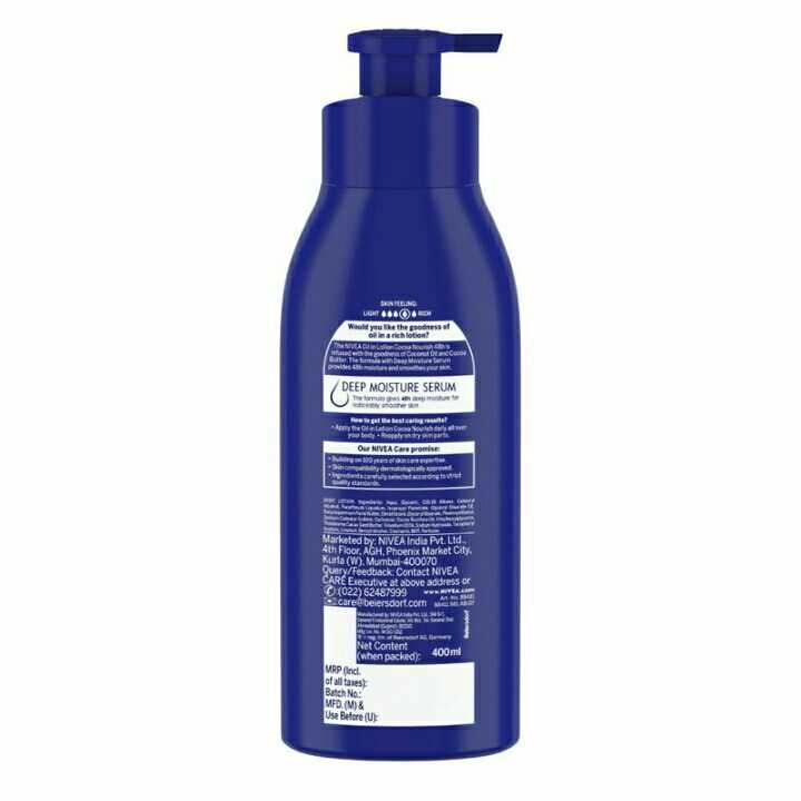 NIVEA Body Lotion for Very Dry Skin, Cocoa Nourish, with Coconut Oil & Cocoa Butter, For Men & Women, 400 ml