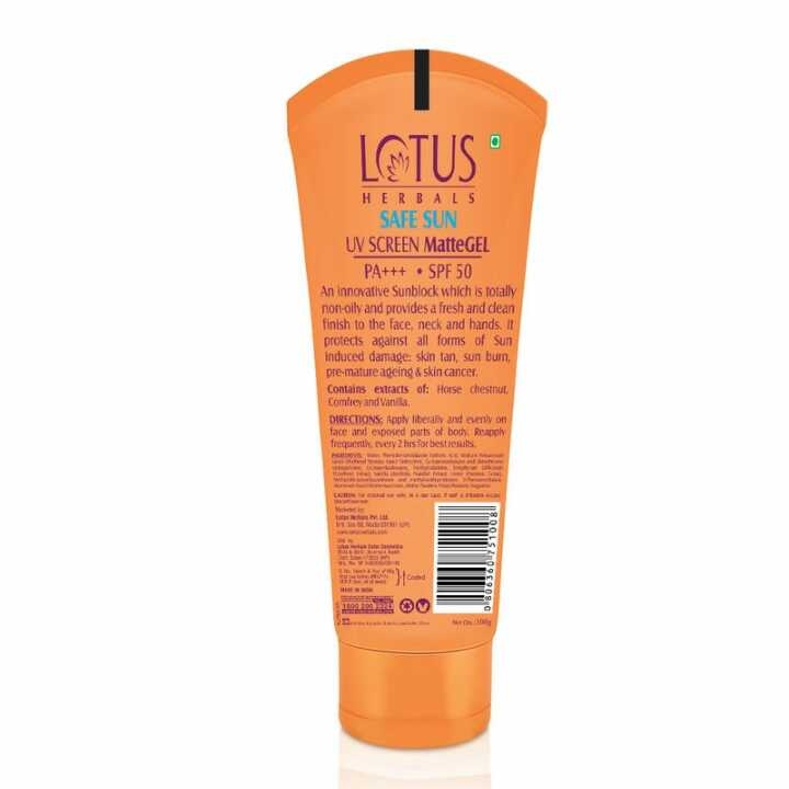 Lotus Safe Sun Invisible Matte Gel Sunscreen SPF 50+++,100gm