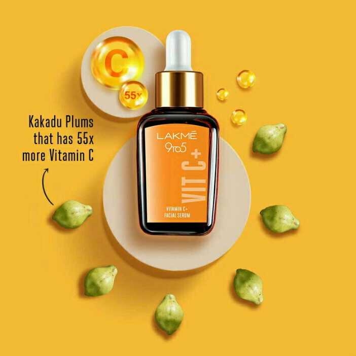 Lakme Vitamin C Serum 15ml LAKMÉ 9 to 5 Vitamin C+ Face Serum, For Nourished & Bright Skin with Antioxidant Rich Vitamin C & Kakadu Plum Extract, Non Greasy, 15ml