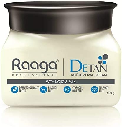 Raaga Professional De-Tan Tan removal Cream Kojic & Milk, 500 GM