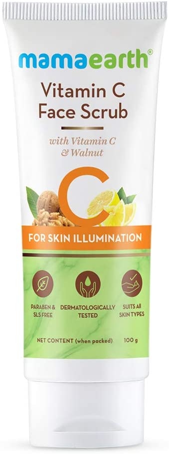 Mamaearth Vitamin C Face Scrub for Glowing Skin, With Vitamin C and Walnut For Skin Illumination – 100 g