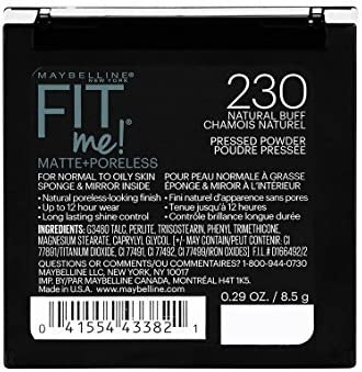 Maybelline New York Fit Me Matte Poreless Powder, 230 Natural Buff, 8.5g