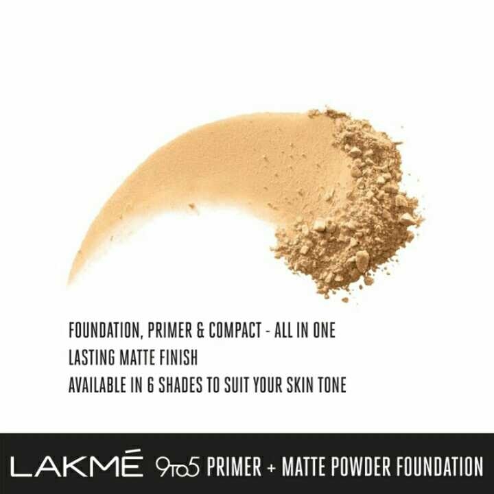 Lakmé 9 To 5 Primer + Matte Powder Foundation Compact, Ivory Cream,