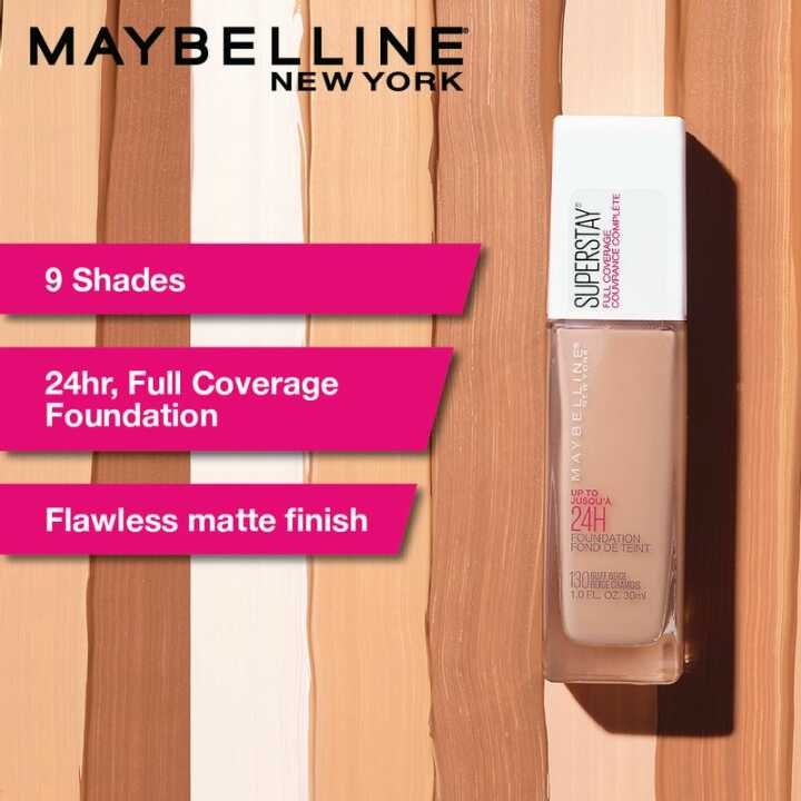 Maybelline New York Super Stay 24H Full Coverage Liquid Foundation, (112)