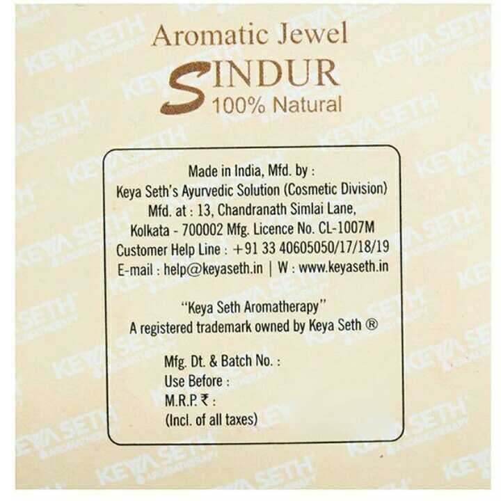 Keya Seth Aromatic jewel Red Dry Sinr ,3gm Keya Seth Aromatic jewel RED Dry Sindur ,3gm