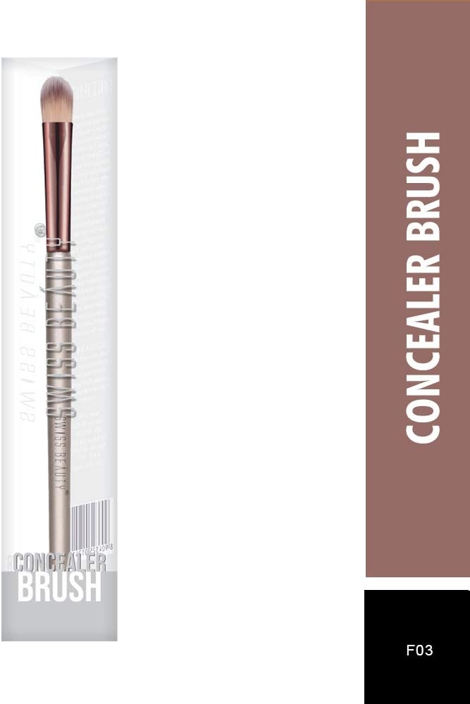 Swiss Beauty Powder Brush Concealer Brush, Silver