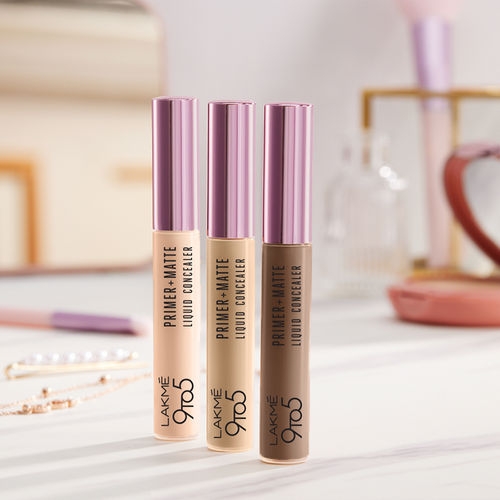 Lakme 9to5 Primer + Matte Liquid Concealer - 34 Almond