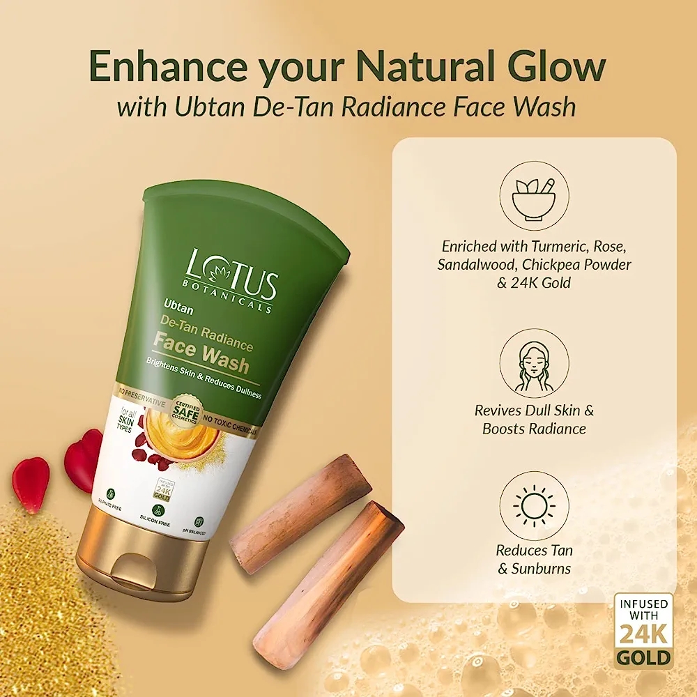 Lotus Botanicals Ubtan De-Tan Radiance Face Wash 100ml