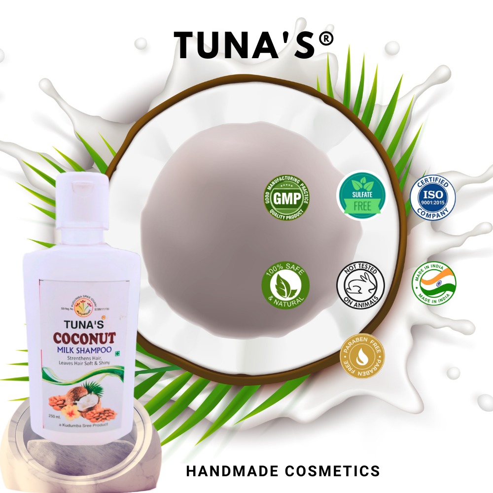 Tuna's® Coconut Milk Herbal Shampoo For Hair Growth - Herbal, 250ML