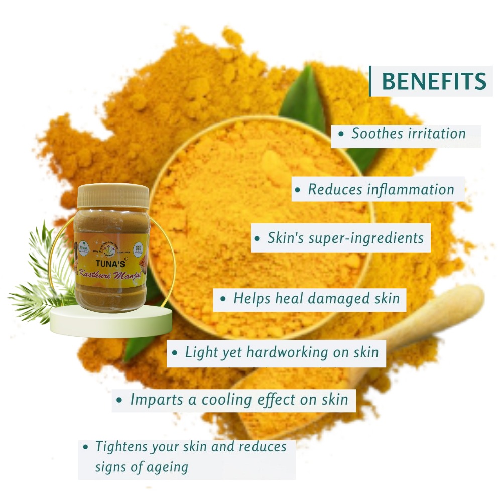 Tuna's® Kasturi Turmeric for Skin Excess Oil Remover | Pimple Mark Remover - 50gm