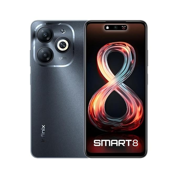 Infinix SMART 8 HD (black, 64 GB)  (3 GB RAM) - Black, 3GB-64GB