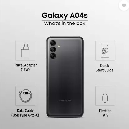 SAMSUNG Galaxy A04s (Black, 128 GB)  (4 GB RAM) - Black, 4GB-128GB