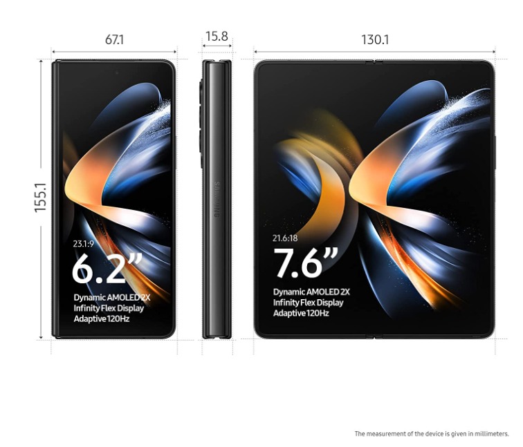 SAMSUNG Galaxy Z Fold4 5G (Phantom Black, 256 GB)  (12 GB RAM) - 12GB-256GB