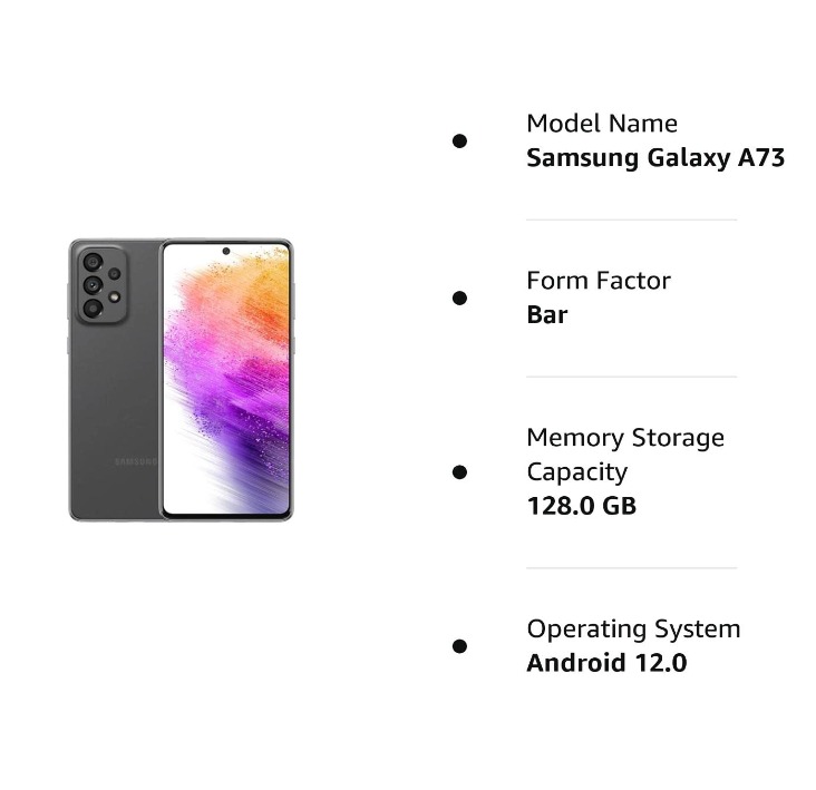 SAMSUNG Galaxy A73 5G (Awesome Gray, 256 GB)  (8 GB RAM) - awesome gray, 8GB-256GB