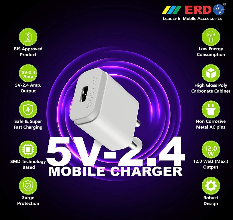 ERD Mobile Charger 2.4 Amp Micro USB