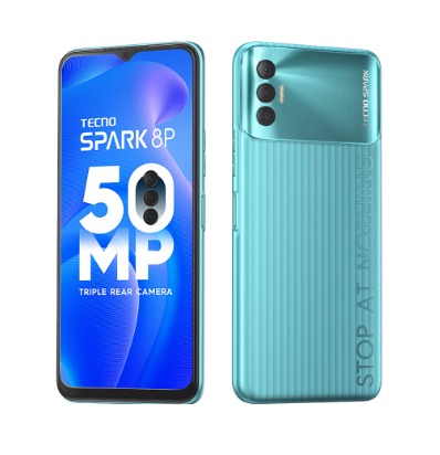 Tecno Spark 8P (Turquoise Cyan, 64 GB)  (4 GB RAM) - Turquoise Cyan, 4GB-64GB