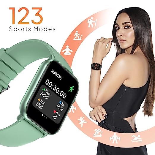 Fire-Boltt Ninja Fit Smartwatch Full Touch 1.69 & 120+ Sport - GREEN, 1.68