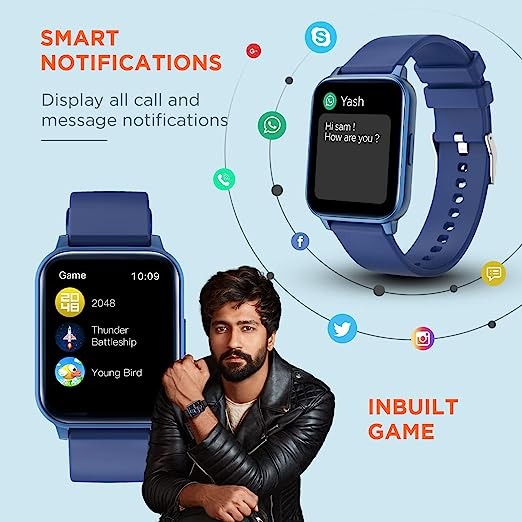 Fire-Boltt Ninja 3 Smartwatch Full Touch 1.69 & 60 Sports Mode - BLUE, 1.69