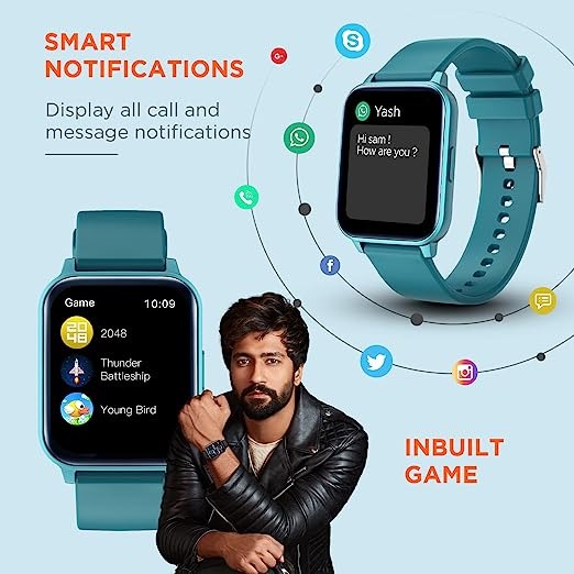 Fire-Boltt Ninja 3 Smartwatch Full Touch 1.69 & 60 Sports Mode - BLUE, 1.69