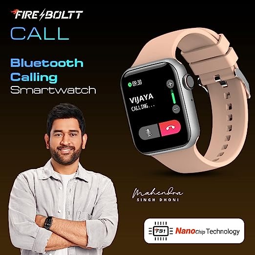 Fire-Boltt Call Bluetooth Calling Smartwatch with SpO2 & 1.7” Metal Body  - BEIGE, 1.7