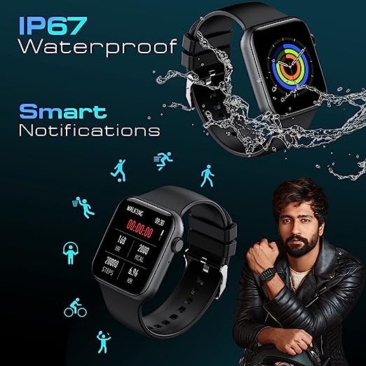 Fire-Boltt Call Bluetooth Calling Smartwatch with SpO2 & 1.7” Metal Body - Black, 1.7