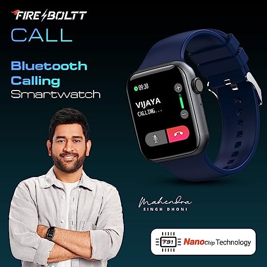 Fire-Boltt Call Bluetooth Calling Smartwatch with SpO2 & 1.7” Metal Body - BLUE, 1.7