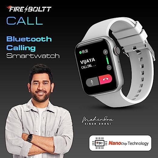 Fire-Boltt Call Bluetooth Calling Smartwatch with SpO2 & 1.7” Metal Body - WHITE, 1.7