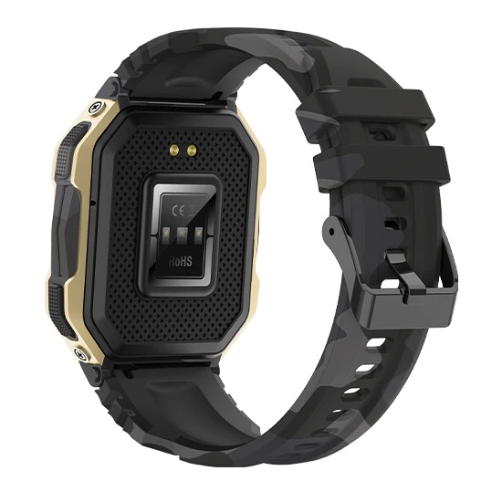 Fire-Boltt Shark 1.83'' Smartwatch with Rugged Outdoor Design, Bluetooth Calling Smartwatch  (Gold, Black Strap, Free Size) - GOLD BLACK, 1.83