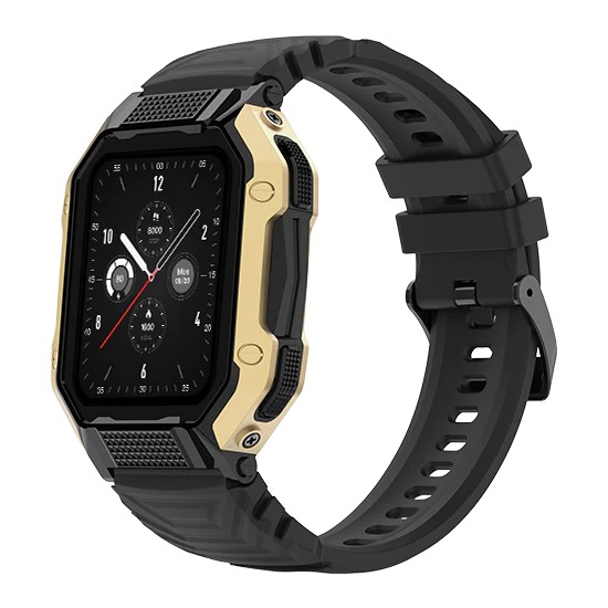 Fire-Boltt Shark 1.83'' Smartwatch with Rugged Outdoor Design, Bluetooth Calling Smartwatch  (Gold, Black Strap, Free Size) - GOLD BLACK, 1.83