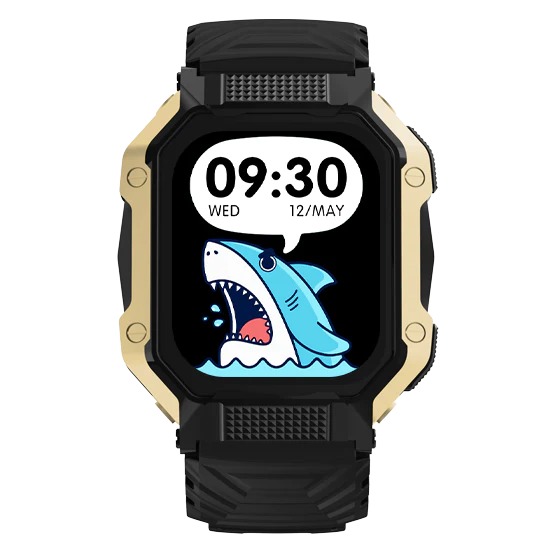 Fire-Boltt Shark 1.83'' Smartwatch with Rugged Outdoor Design, Bluetooth Calling Smartwatch  (Gold, Black Strap, Free Size) - GOLD BLACK, 1.83