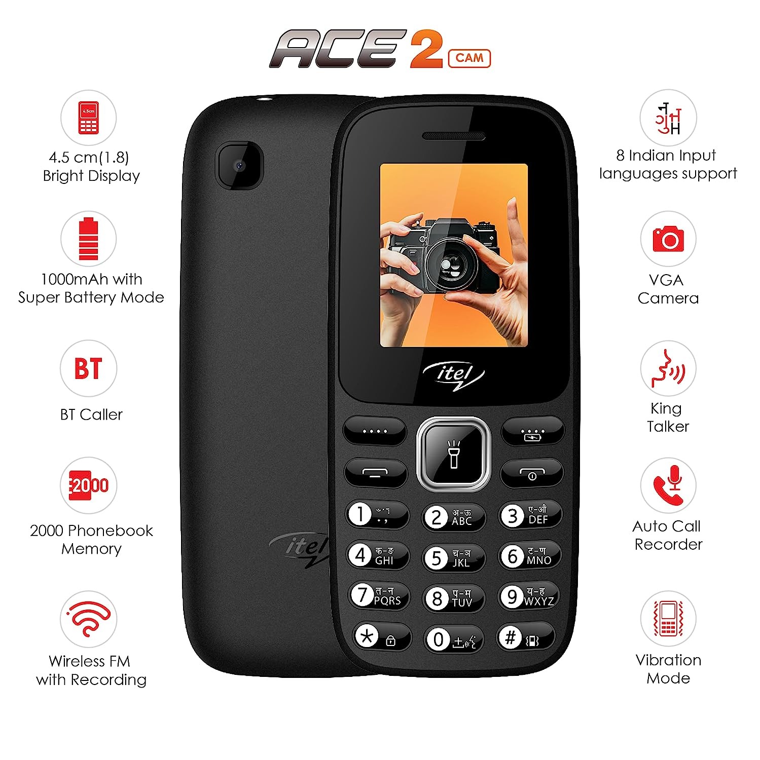 itel It2171 Keypad Mobile - black