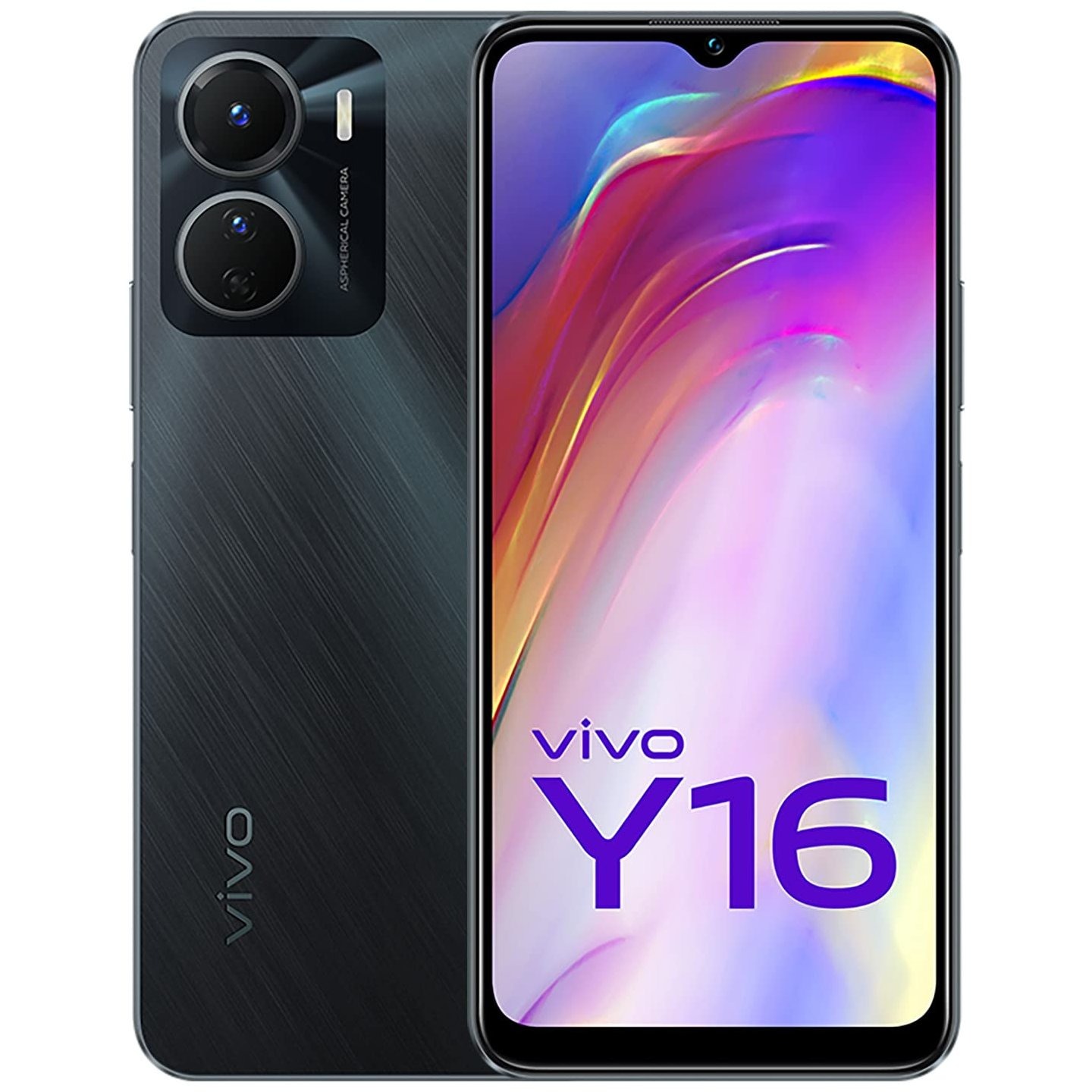 vivo Y16 (Stellar Black, 64 GB)  (4 GB RAM) - stellar black, 4GB-64GB