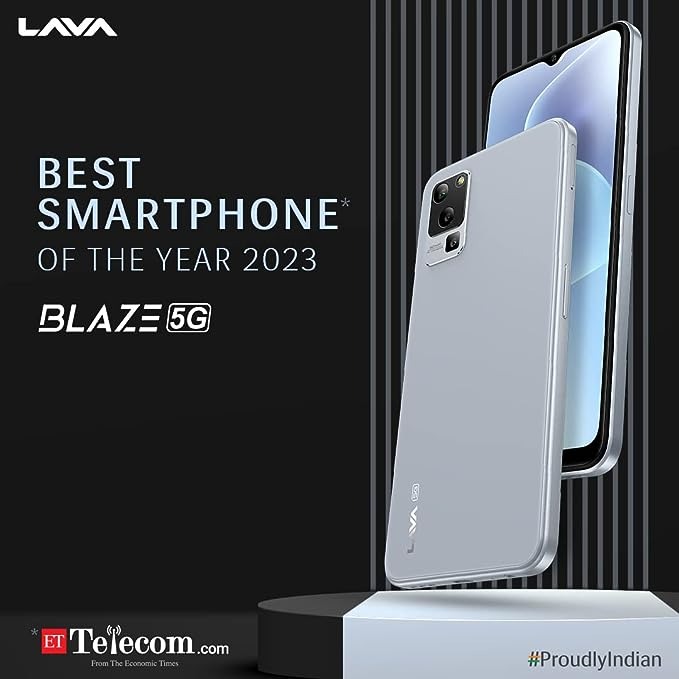 LAVA Blaze 1X 5G (Glass Blue, 128 GB)  (6 GB RAM) - Blue, 6GB-128GB