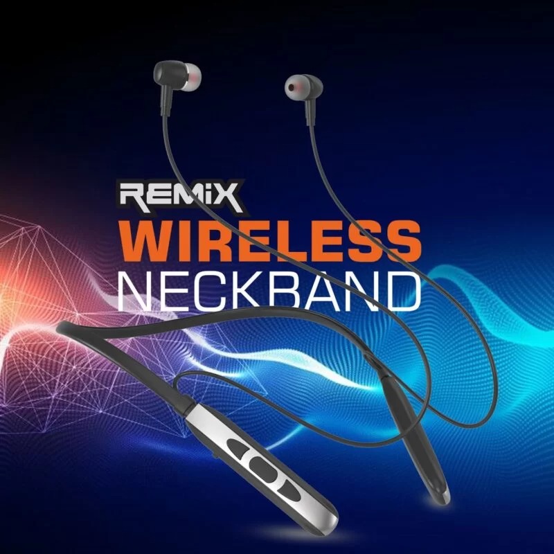 Unix Elite 5 Remix Wireless Neckband – Super Bass and Long Battery Life - Black