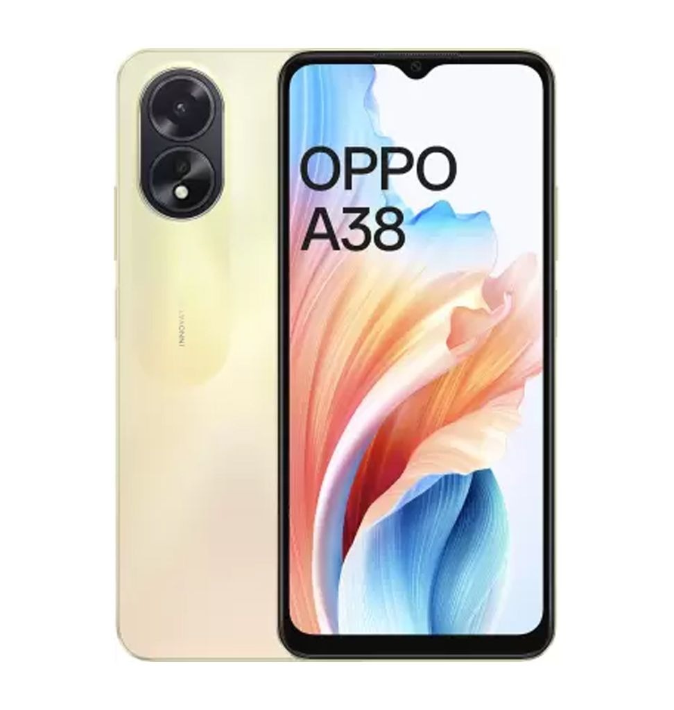 OPPO A38 (Glowing Gold, 128 GB)  (4 GB RAM) - Golden Glow, 4GB-128GB