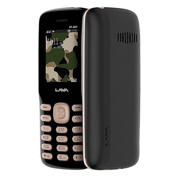 Lava A1 Josh 21-Dual Sim |Call Blink Notfication |auto Call recoding |Military Grade Certified with 4 Day Battery Backup, Black Gold - BLACK GOLD