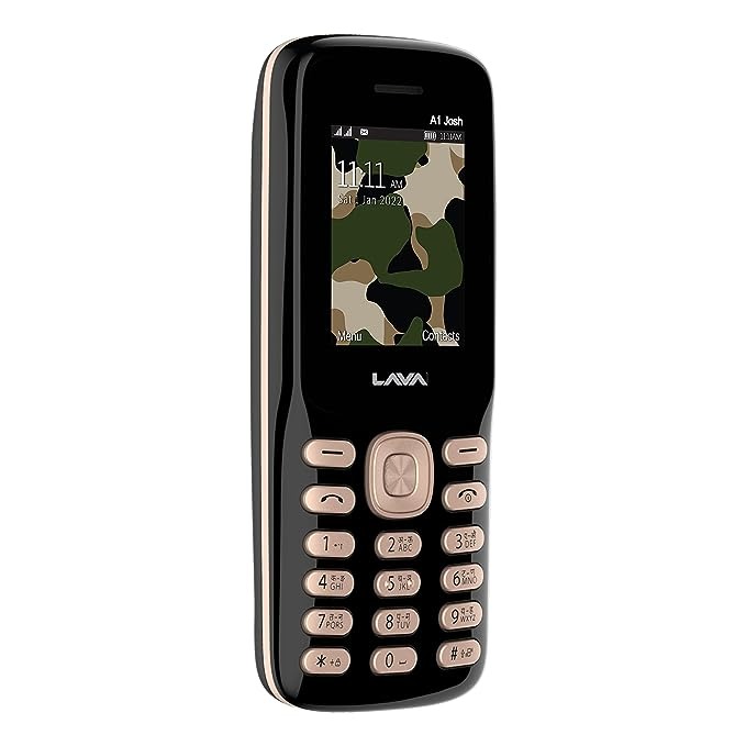 Lava A1 Josh 21-Dual Sim |Call Blink Notfication |auto Call recoding |Military Grade Certified with 4 Day Battery Backup, Black Gold - BLACK GOLD