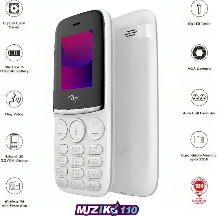 itel Muzik 110  (White) - White