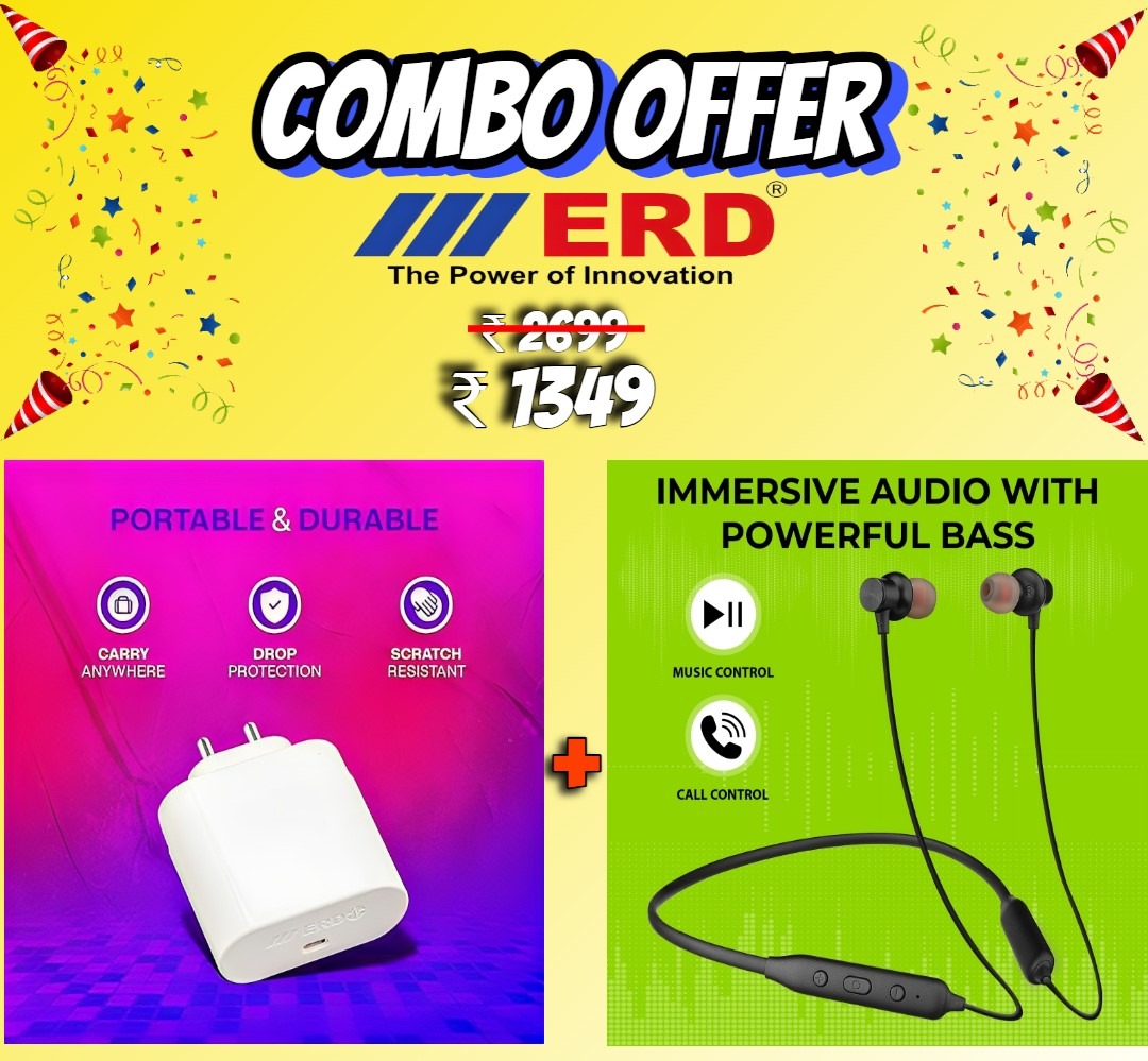 ERD wireless earphone and 65W universal charger