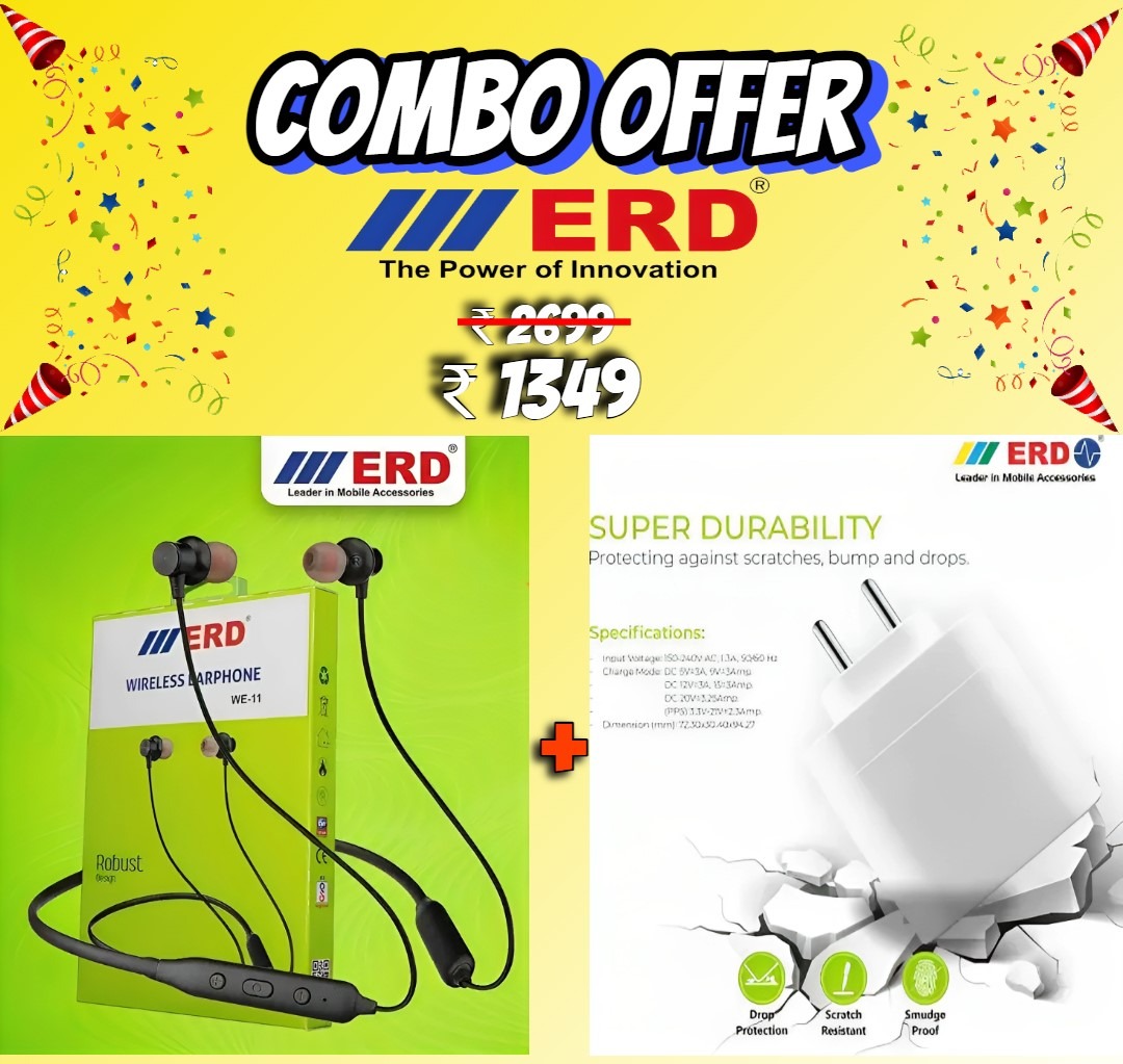 ERD wireless earphone and 65W universal charger