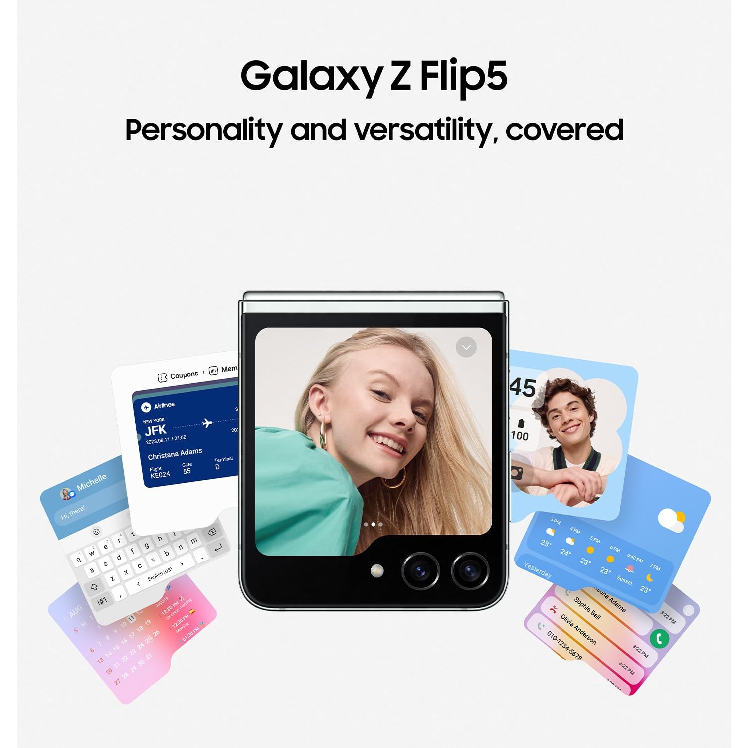 Samsung Galaxy Z Flip5 5G (mint, 8GB RAM, 256GB Storage) - mint, 8GB-256GB